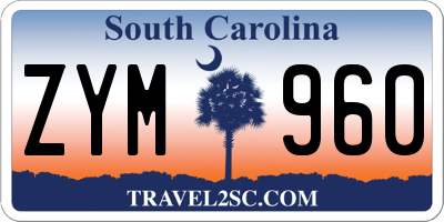 SC license plate ZYM960