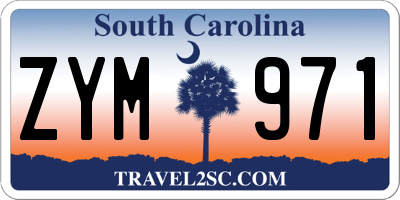 SC license plate ZYM971