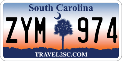 SC license plate ZYM974
