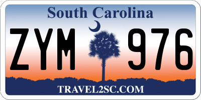 SC license plate ZYM976