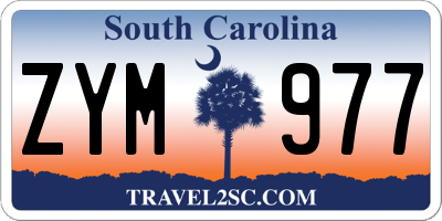 SC license plate ZYM977