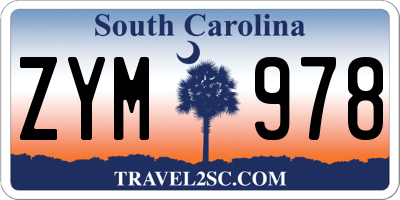 SC license plate ZYM978