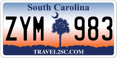 SC license plate ZYM983