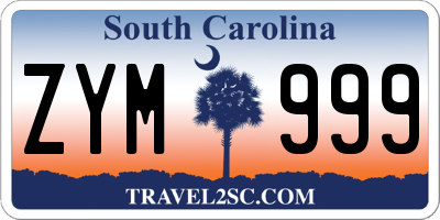 SC license plate ZYM999