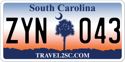 SC license plate ZYN043