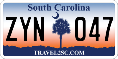 SC license plate ZYN047
