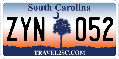 SC license plate ZYN052