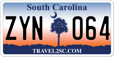 SC license plate ZYN064