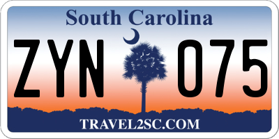 SC license plate ZYN075