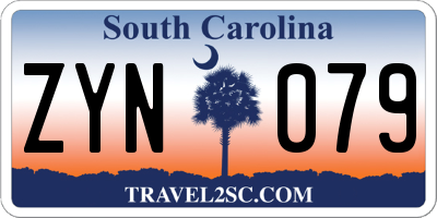 SC license plate ZYN079