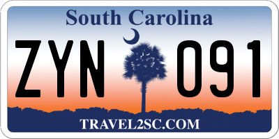 SC license plate ZYN091