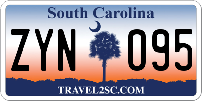SC license plate ZYN095