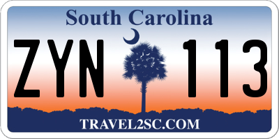 SC license plate ZYN113