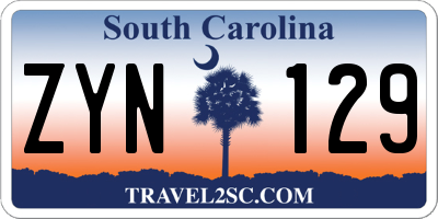 SC license plate ZYN129