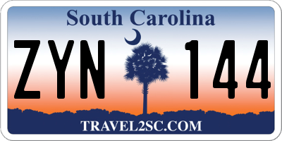 SC license plate ZYN144