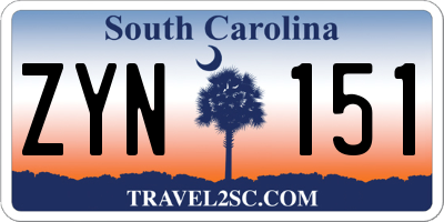 SC license plate ZYN151