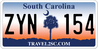 SC license plate ZYN154