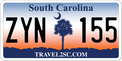 SC license plate ZYN155
