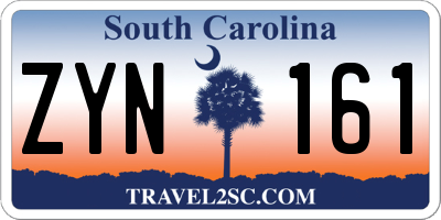 SC license plate ZYN161