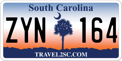 SC license plate ZYN164