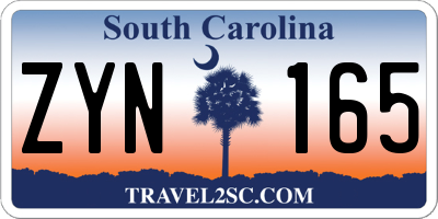 SC license plate ZYN165