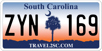 SC license plate ZYN169