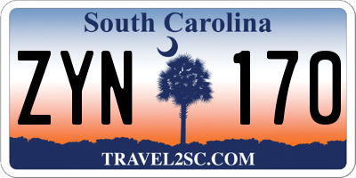 SC license plate ZYN170