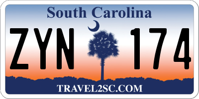 SC license plate ZYN174