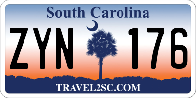 SC license plate ZYN176
