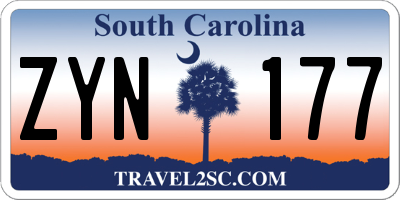 SC license plate ZYN177