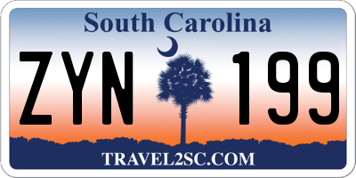 SC license plate ZYN199