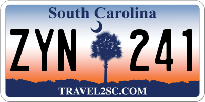 SC license plate ZYN241