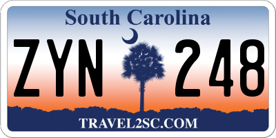 SC license plate ZYN248