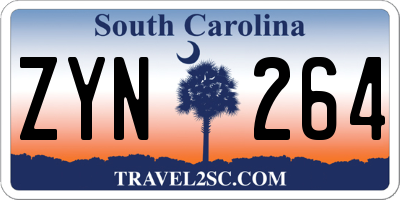 SC license plate ZYN264