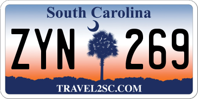 SC license plate ZYN269