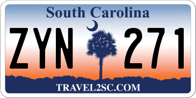 SC license plate ZYN271
