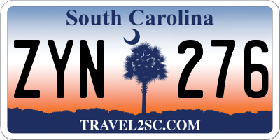 SC license plate ZYN276