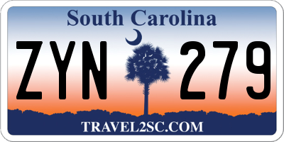 SC license plate ZYN279