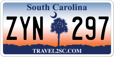 SC license plate ZYN297