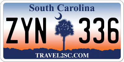 SC license plate ZYN336