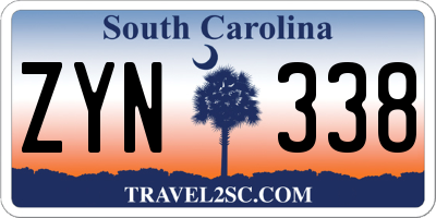 SC license plate ZYN338