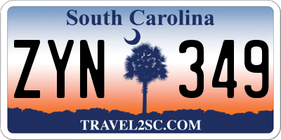 SC license plate ZYN349