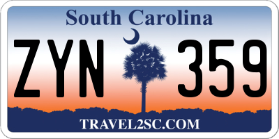 SC license plate ZYN359