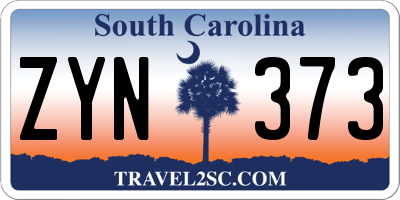 SC license plate ZYN373