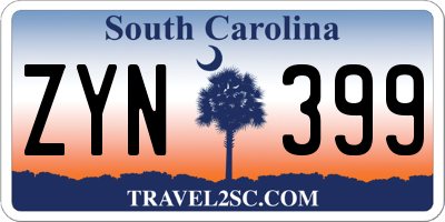 SC license plate ZYN399