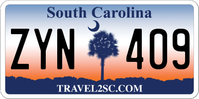 SC license plate ZYN409