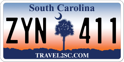 SC license plate ZYN411