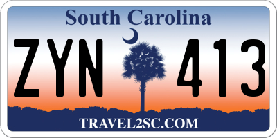 SC license plate ZYN413