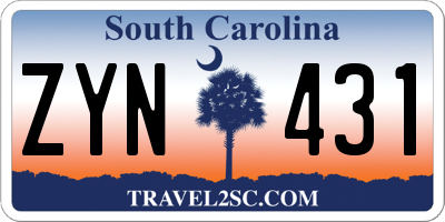 SC license plate ZYN431