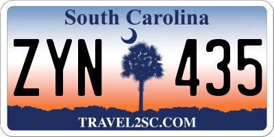 SC license plate ZYN435